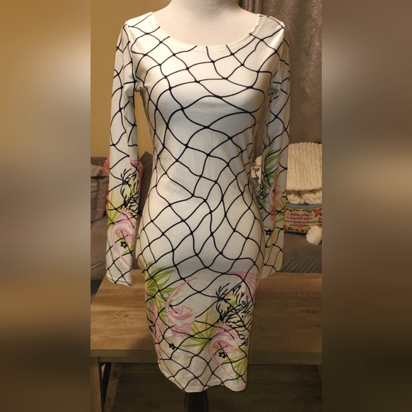 Dresses & Skirts - Slinky Scoopneck Long Sleeve Dressv- Size M